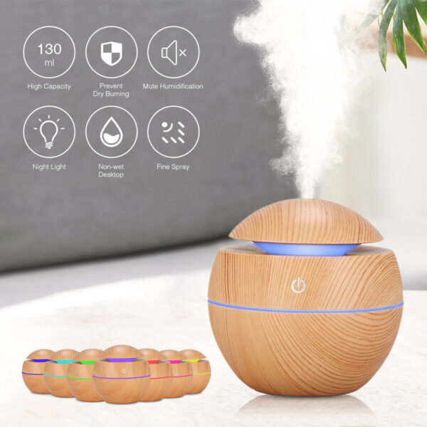 USB Aroma Humidifier with 7-Color LED Lights – Ultrasonic Cool Mist Diffuser - Image 8