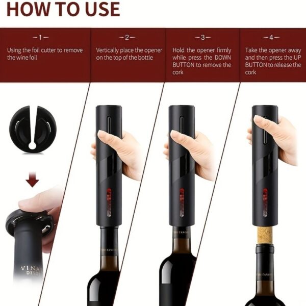Intelligent Automatic Electric Wine Opener Set – Complete Kit - Image 5