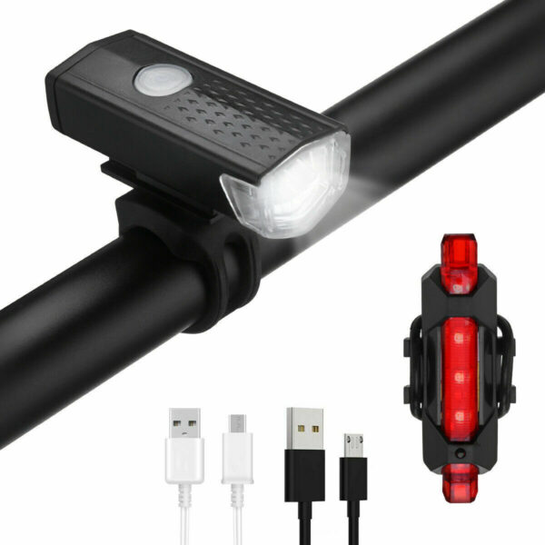 USB Rechargeable LED Bicycle Light Set – Front & Rear, Rainproof - Image 6
