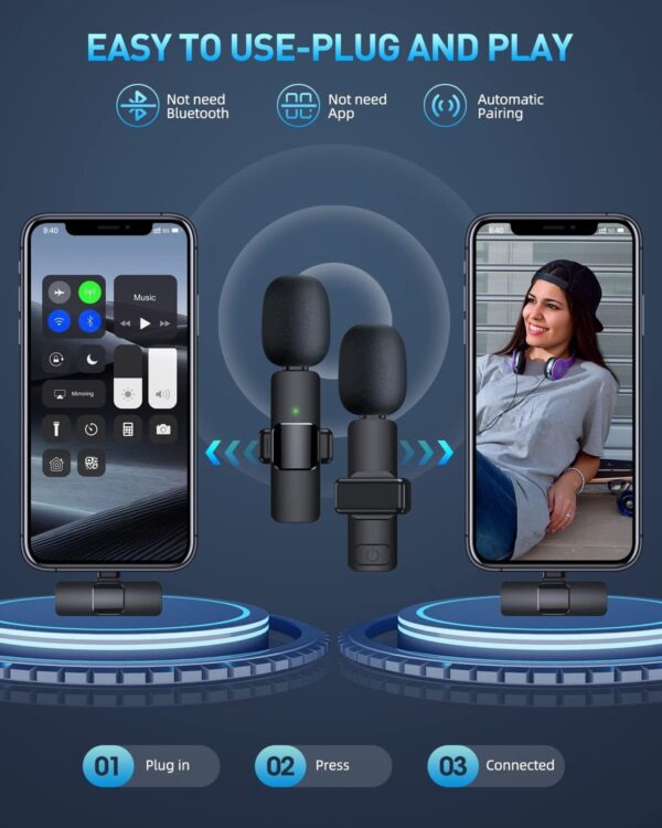 Wireless Lavalier Microphone – Rechargeable, Plug & Play USB-C - Image 5