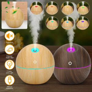 USB Aroma Humidifier with 7-Color LED Lights – Ultrasonic Cool Mist Diffuser