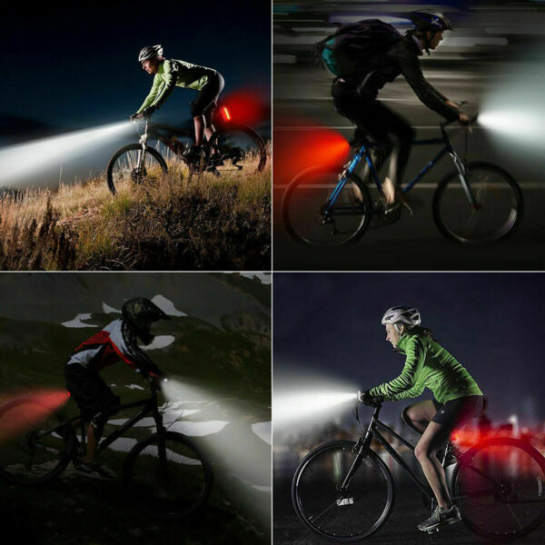 USB Rechargeable LED Bicycle Light Set – Front & Rear, Rainproof - Image 8