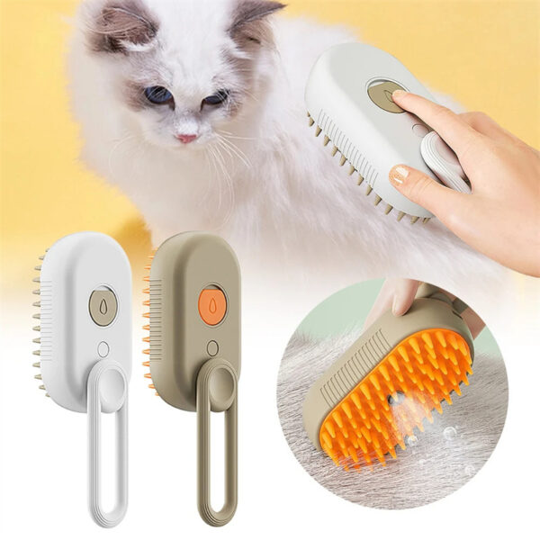 3-in-1 Electric Spray Cat Steam Brush – Groom, Massage & De-Shed - Image 7