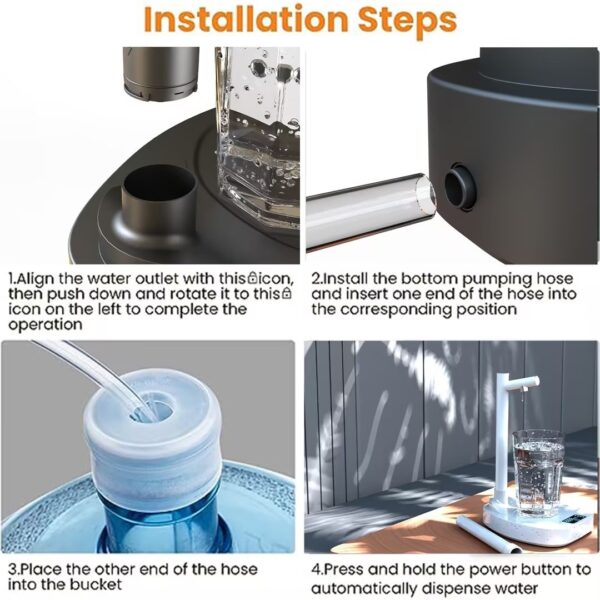 Automatic Rechargeable Water Dispenser with Extension Stand - Image 3