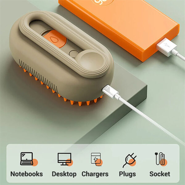 3-in-1 Electric Spray Cat Steam Brush – Groom, Massage & De-Shed - Image 9