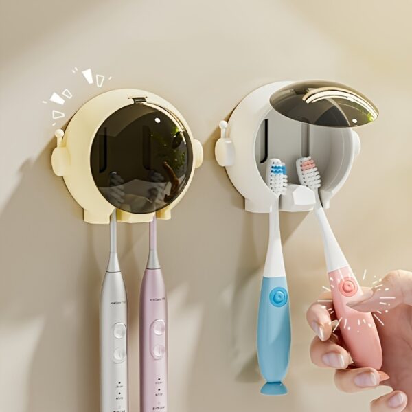 Astronaut Toothbrush Holder – Wall-Mounted, No-Drill, Space-Saving Design - Image 3
