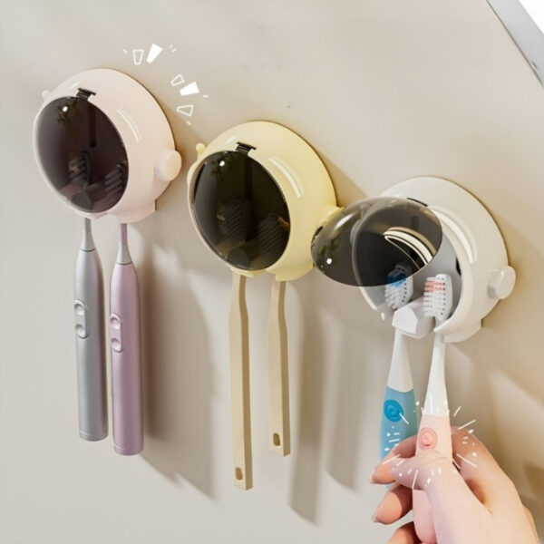 Astronaut Toothbrush Holder – Wall-Mounted, No-Drill, Space-Saving Design - Image 4